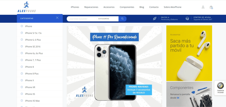AlexPhone iPhones Reacondicionados accesorios componentes