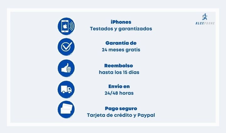 alexphone iphone reacondicionado garantia unica